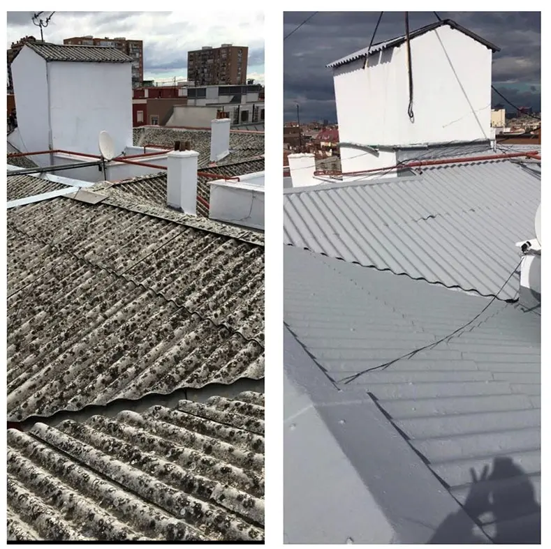 Cubierta recuperada - foto real de impermeabilización Imperblock